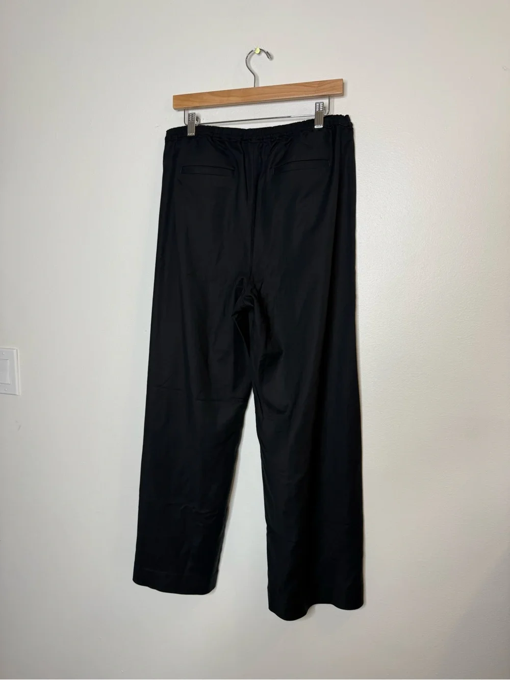 J. Crew Superwide Stratus pant in city twill in black size 10 drawstring pull on